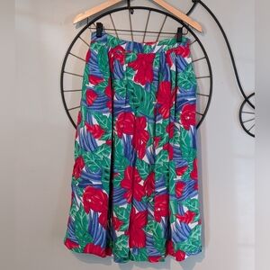 Vintage Union Made Tropical Midi Skirt Size M